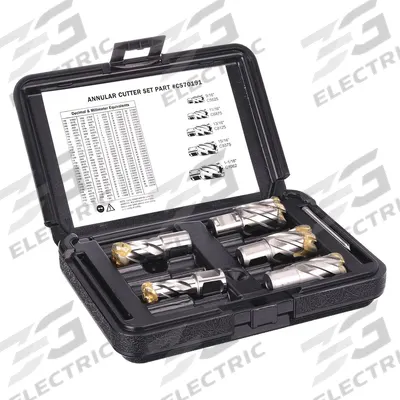 APPROVED VENDOR Annular Cutter Set: 1 in Max Cutting Dp, Pilot Pin Included - Annular Cutter Sets