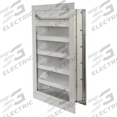 Dayton 20.5"H 32.5"W Drnbl Extrd Alu Combo Dmpr: Flanged, 17 1/2 in H, 29 1/2 in W - Combination Dampers & Louvers with Drainable Blades