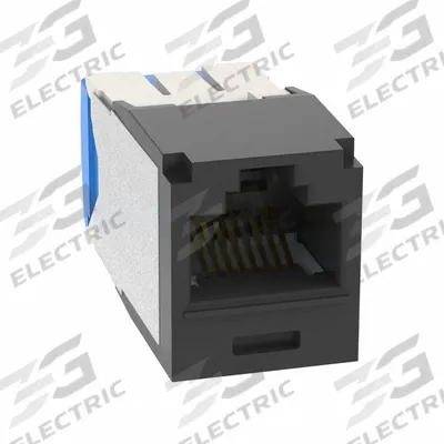 PANDUIT Jack Module: 1 Ports, Black, 6A, RJ45, Copper, CJ6X88TGBL-24 - Category Jacks