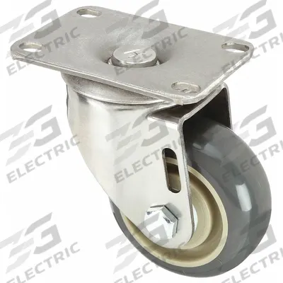 APPROVED VENDOR Plate Caster: Swivel, No Brake, Polyurethane, 3 in Wheel Dia. - General-Purpose NSF-Listed Sanitary Plate Casters