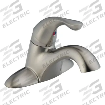 Delta Bathroom Faucet: Classic, Zinc, Stainless Finish, 1.2 gpm Flow Rate, Centerset - Single-Post Handle Bathroom Faucets