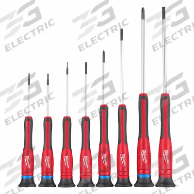 MILWAUKEE Screwdriver Set: 1-10 Pieces, 8 Pieces, Phillips/Slotted Tip - Precision Screwdriver Sets