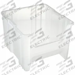QUANTUM STORAGE SYSTEMS Bin: 17 1/2 in Overall Lg, 16 1/2 in x 12 1/2 in, Clear, Stacking Capable (MPN QGH800CL). Key specifications — Mobility: Stationary; Material: Plastic; Brand: QUANTUM STORAGE SYSTEMS; Stackable: Stacking Capable.