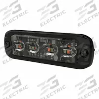 ECCO Warning Light: Emergency Vehicle Perimeter Light, Blue/Amber/Green/White, 3/8 in Overall Wd (MPN ED3802BAWG- WWG). Key specifications — Operating Voltage: 12-24V; Number of Flash Patterns: 22; Includes: Bezel; Electrical Connection: 22 AWG Cable; Mount Type: Bolt; Brand: ECCO; Shape: Rectangular; Lighting SAE Class Rating: SAE Class 1.