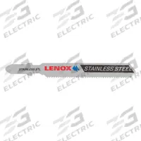 LENOX Jigsaw Blade: 18, 83 mm Blade Lg, Carbide, Carbon Steel, T Shank, Stainless Steel, 1 PK (MPN 1991616). Key specifications — attr1097716: Thin Metal; attr1097715: Carbide; attr1097719: 18; attr1097721: Carbon Steel; attr1097728: LENOX.