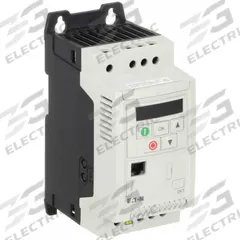 EATON Variable Frequency Drive: In Phase Three, Out Phase Three, 1/2 hp, 2.3 A Output Current - Max (MPN DC1-322D3NN-A20CE1). Key specifications — Style: Compact; Color: White; Output Phase: Three.