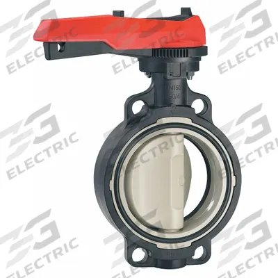 GEORG FISCHER Butterfly Valve: 4 in Pipe Size, Concentric, 145 psi Max. Pressure (CWP) - Polypropylene General-Service Butterfly Valves