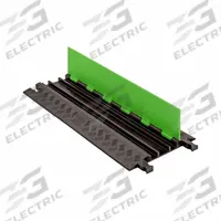 CHECKERS HI-VIZ CABLE PROTECTOR: 3 Channels, Hinged, 3/4 in Max Cable Dia, 13 3/4 in Wd, 1 1/4 in Ht (MPN GD3X75-ST-FLG/B). Key specifications — Brand: CHECKERS; Color: Fluorescent Green (Lid)/Black (Base); Component: Cover; Material: Polyurethane.