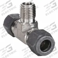 PARKER Compression Tee Fitting: 3/8 in OD x 3/8 in OD x 1/4 in Pipe Fitting Size, Stainless Steel (MPN 6-6-4 SBZ-SS). Key specifications — Compatible Fitting Brands: CPI™; Brand: PARKER.