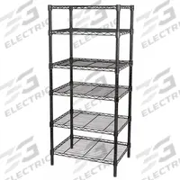 APPROVED VENDOR Wire Shelving Unit: Starter, 60 in x 18 in, 63 in Overall Ht, 6 Shelves, Dry/Wet (MPN 32V408). Key specifications — Recommended Environments: Dry; Color: Black; Finish: Powder Coated; Material: Steel; Brand: APPROVED VENDOR.