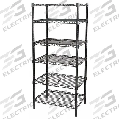 APPROVED VENDOR Wire Shelving Unit: Starter, 60 in x 18 in, 63 in Overall Ht, 6 Shelves - Stationary Wire Shelving for Wet & Dry Use