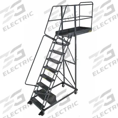 BALLYMORE Rolling Cantilever Ladder: 7.5 ft Platform Ht, Unassembled, Locking Casters - Unsupported Cantilever Ladders
