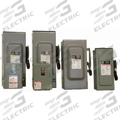 SCHNEIDER Safety Switch: Fusible, 100 A, Three Phase, 240V AC, Galvanized Steel - Fusible Safety Switches