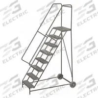 TRI-ARC Wheelbarrow Ladder: 6.7 ft Platform Ht, Assembled, No Locking Mechanism, Aluminum (MPN WLARTR108244). Key specifications — attr1051219: Gray; attr1051213: TRI-ARC; attr1051229: Double Handrails; attr1085465: None.