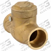 HAMMOND VALVE Swing Check Valve: Swing, Inline Valve Body, 1 in Pipe Size, Sweat x Sweat, Brass, Std (MPN 968 1). Key specifications — Brand: HAMMOND VALVE.
