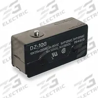 OMRON Snap Action Switch: Pin Plunger Actuator, 3NO/3NC, Solder (MPN DZ-10G-1A). Key specifications — AC Contact Rating: 2 A @ 480 V; Electrical Connection: Solder; Series: DZ; Brand: OMRON.