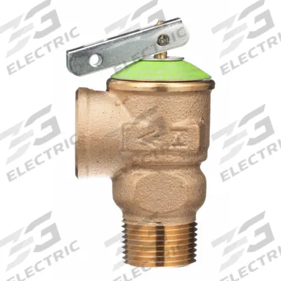 WILKINS Pressure Relief Valve: MNPT x FNPT, 3/4 in x 3/4 in, Cast Brass/Bronze - ASME Section IV Hot Water Pressure Relief Valves