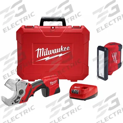 MILWAUKEE Shear Kit and Flood Light: M12 REDLITHIUM, 2 in Max. Pipe Dia. - Milwaukee Pipe & Tube Cutters