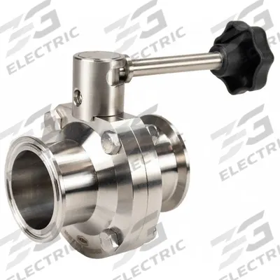 DIXON Butterfly Valve: 2 in Pipe Size, Clamp, 140 psi Max. Pressure (CWP) - 3-A Certified Stainless Steel Butterfly Valves