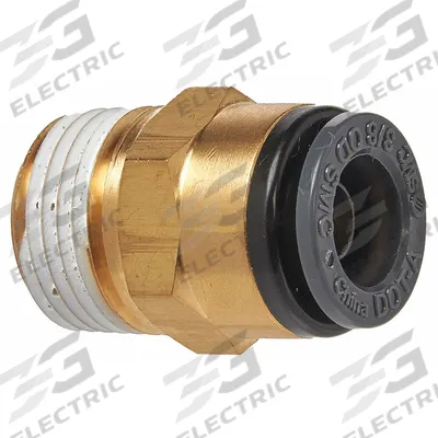 SUR&R Male Connector: NPT, Brass - Air Brake Composite Hose Push-In Fittings