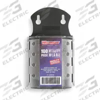 WESTWARD Utility Blade: 2 3/8 in Blade Lg, 3/4 in Blade Wd, 0.023 in Blade Thick, 12F752, 100 PK (MPN 2ZRH8). Key specifications — attr307708: 12F752; attr307711: Steel; attr307707: Yes; attr324888: WESTWARD.