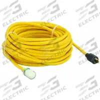 APPROVED VENDOR Extension Cord: Outdoor Use, 100 ft Lg, Outlet, L5-20P, 10/3, SJTOW, Yellow, 125V AC (MPN 4GAA4). Key specifications — Brand: APPROVED VENDOR; Temperature Rating: -58° to 194°F; NEMA Plug Configuration: L5-20P.