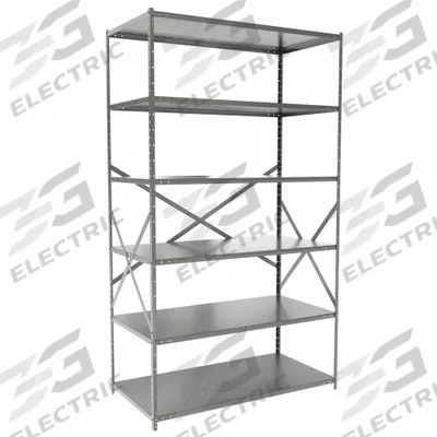 HALLOWELL Metal Shelving: Standalone, Medium-Duty, 48 in x 24 in, 84 in Overall Ht - Medium-Duty Standalone Open Metal Shelving