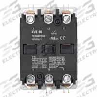 EATON Definite Purpose Magnetic Contactor: 3 Poles, 24V AC, 90 A, Non-Reversing (MPN C25GNF390T). Key specifications — Brand: EATON; Coil Voltage: 24V AC; Contactor Style: HVACR Definite Purpose Contactor; Frame Size: G; Terminal Connection Type: Quick-Disconnect Terminals; Maximum Voltage Rating: 690V AC; Series: C25 Series; Phase: Three.