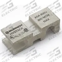 BURNDY Wire Connector: 1/0 AWG – 1000 kcmil Wire Size Range, Aluminum/Copper Wires (MPN ASA1000U). Key specifications — Body Material: Aluminum; Brand: BURNDY; For Conductor Material: Copper; For Stranded Copper Wire Size - Maximum: 1000 kcmil; For Stranded Copper Wire Size - Minimum: 1/0 AWG.