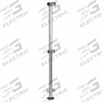 LAVI 316 Cable Rail Corner Post: 4 in x 4 in, Corner, Floor Mounted Rail Mounting, 2 Rail Levels (MPN 49-D133/4). Key specifications — attr1047618: LAVI 316; attr1047619: Silver; attr1047628: Round; attr1047632: Stainless Steel; attr1047638: 2; attr1047646: Floor Mounted.