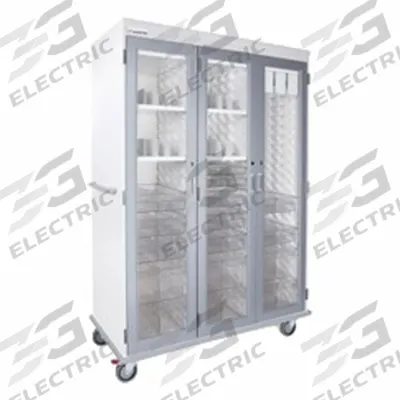 MARKETLAB Mobile Medical Cabinet: 55 3/8 in x 28 1/4 in x 80 5/8 in, 4 Shelves, 16 Drawers - Antimicrobial Mobile Medical Shelf Cabinets