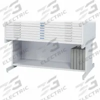 SAFCO PRODUCTS Flat File Cabinet Base: White, 20 in Overall Ht, 41 1/2 in Overall Dp, Open Base (MPN 4977WH). Key specifications — attr988652: SAFCO PRODUCTS; attr988656: White.