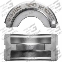 MILWAUKEE Upper and Lower Crimping Die: 300 kcmil, U Style Dies, For Use With 2679-20/49-16-U000 (MPN 49-16-U300C). Key specifications — attr511073: U Style Dies; attr511072: Electrical Wire and Cable Crimping; attr473934: MILWAUKEE; attr511065: M18™ FORCE LOGIC™; attr511069: White; attr542116: 300 kcmil; attr511067: 2679-20.
