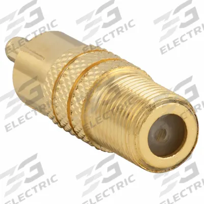 MONOPRICE Audio/Video Adapter: (1) RCA Male x (1) F-Type Female Adapter - Coaxial Splitters & Adapters for Data, Audio & Video