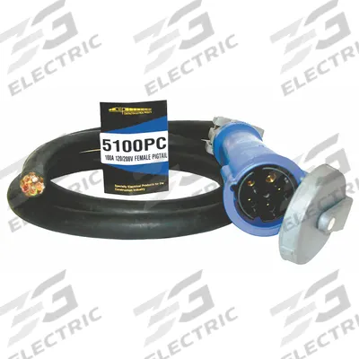 SOUTHWIRE Temporary Power Cable: 6 ft Cord Lg, 120/208V AC, 5100C9W, Bare Wire - Temporary Power Cords