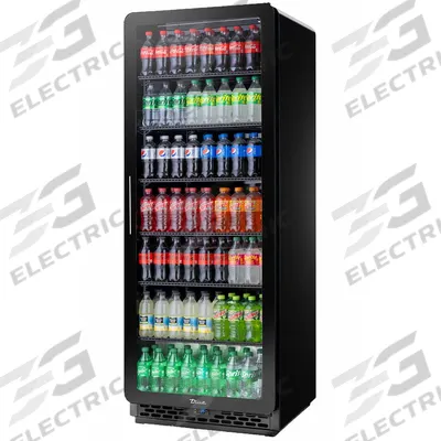 TRUE REFRIGERATION Refrigerated Merchandiser: 78 1/2 in x 30 in x 29 1/2 in, Black - Curved Glass Display Refrigerator Merchandisers