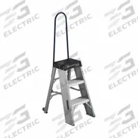 LOUISVILLE LADDER Step Stool: 3.3 ft Overall Ht, 375 lb Load Cap, 3 Steps, Aluminum, Unassembled (MPN AY8003-S55S56). Key specifications — Product Type: Step Stool; Stacking: Not Stackable; Brand: LOUISVILLE LADDER; Color: Silver; Feet Material: Rubber; Feet Type: Slip-Resistant; Folding: Foldable; Includes Handrails: Handrails Included.