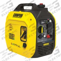 CHAMPION POWER EQUIPMENT Portable Generator: Inverter, Gasoline/Propane, 1,850 W Running, 120V AC (MPN 201323). Key specifications — CARB Compliant: No; Includes GFCI Outlets: No; Parallel Configuration Capable: Yes; Rated Voltage: 120V AC; Carbon Monoxide (CO) Shutdown: Yes; Generator Brand: Champion.