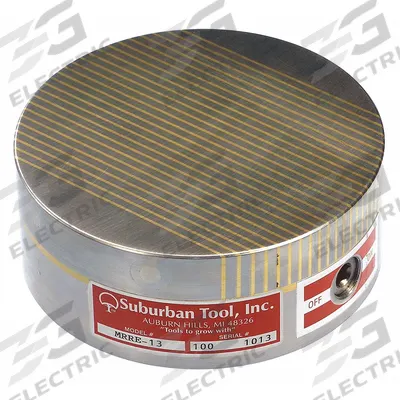 SUBURBAN Magnetic Chuck: Std Pole, 200 mm Dia (MPN MRRE-20). Key specifications — Brand: SUBURBAN. - Round Magnetic Plate Chucks