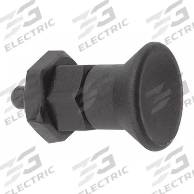KIPP Indexing Plunger: Nonlocking, Steel, 1/2"-13 Thread - Nonlocking Short-Pin Pull-Knob Indexing Plungers with Jam Nut