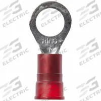 3M Ring Terminal: Red, Nylon Insulation, 3/8 in Stud Size, 8 AWG to 8 AWG Wire Sizes, 1,000 V (MPN MN8-38RK). Key specifications — attr1308027: 3M.