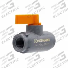 HAYWARD Manual Two-Way Ball Valve: 1/4 in, PVC, Straight, FNPT x FNPT, 150 psi Max. Pressure (CWP) (MPN LCH1025ATTV0000). Key specifications — Stem Material: Thermoplastic; Brand: HAYWARD; Handle: Lever.
