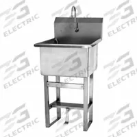 SANI-LAV Wash Station: 45 1/2 in Overall Ht, 24 in Bowl Lg, 12 in Bowl Dp, 0.5 gpm Flow Rate, 14 ga (MPN U24241-0.5). Key specifications — Includes Side Splash: Side Splash Not Included; Brand: SANI-LAV.