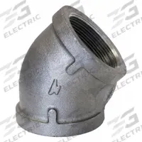 ANVIL Metal Pipe Elbow: 45° Elbow, 300 psi @ 150° F, 4 in x 4 in, Malleable Iron, Made in USA (MPN 0311025209). Key specifications — Maximum Operating Pressure: 300 psi @ 150° F; (DO NOT SEND) Manufacturer Location: Made in USA.