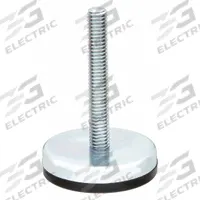 GLIDE RITE Male-End Leveling Mount: Fixed Stud, M12 Thread Size, 61 mm, 114 kg Capacity (MPN MG07-EL). Key specifications — Base Shape: Round; Load Capacity: 114 kg; Thrust Pad Material: Rubber.