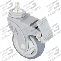 APPROVED VENDOR Stem Caster: Swivel, 4 in Wheel Dia., Inch, 1 1/4 in Wheel Wd, Polyolefin (MPN P17S-RP040K-ST2-TB-001). Key specifications — attr1111390: APPROVED VENDOR; attr1111403: Ball; attr1111394: 1/2"-13; attr1111436: Gray; attr1176848: Swivel with Total Lock.