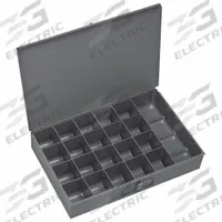 Compartment Drawer: 18 3/8 in x 12 1/2 in x 3 1/8 in, 21 Compartments, 0 Dividers, Gray, Piano (MPN 109-95-D570). Key specifications — Color: Gray; Compartment HxWxD: (20) 2-15/16 in x 2-11/8 in; Number of Compartments: 21; Removable Dividers: No; Compatible Manufacturer Model Number: 321B; Brand: DURHAM MFG.