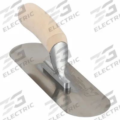 KRAFT TOOL Pool Trowel: Blade Material Stainless Steel, Blade Shape Round - Swimming Pool Trowels
