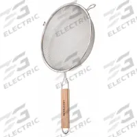 CRESTWARE Mesh Strainer: Fine Single Mesh Mesh Size, 13 3/4 in Overall Lg, Stainless Steel (MPN WHSSF8). Key specifications — Material: Stainless Steel; Brand: CRESTWARE; Handle Material: Wood; NSF Certified: No; Mesh Size: Fine Single Mesh.