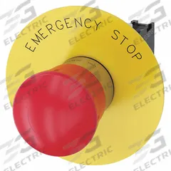 SIEMENS Emergency Stop Push Button: Non-Illuminated, Mushroom Head Profile, Non-Metallic, 22 mm, 1NC (MPN 3SU1150-1HB20-1CG0). Key specifications — Brand: SIEMENS; Action: Maintained; Series: 3SU; Push Button Material Type: Non-Metallic.
